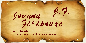 Jovana Filipovac vizit kartica